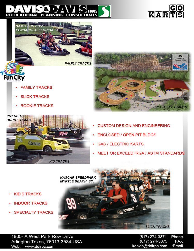 A page showing Davis & Davis Inc.'s services related to Go Karts and related planning.