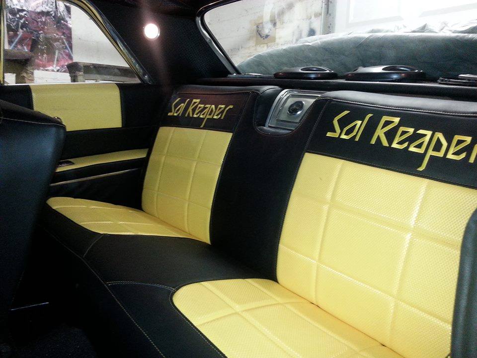 Custom Black and Yellow Backseat — AAA Quality Upholstery And Trim, LLC
