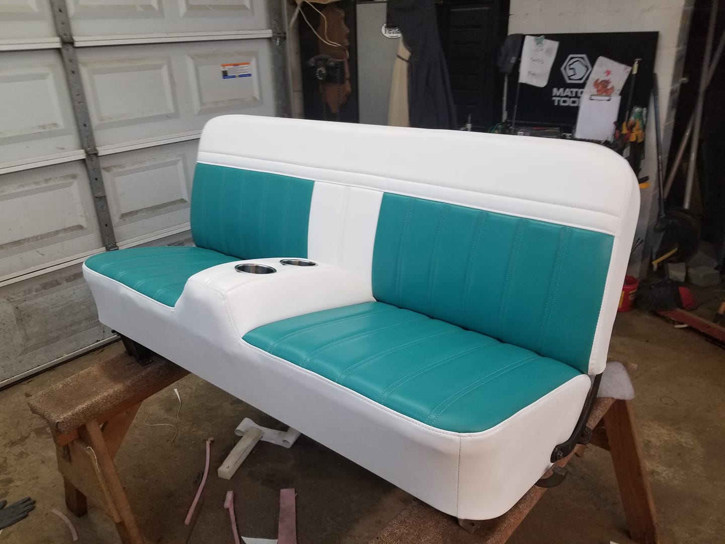 Light Blue Backseat — AAA Quality Upholstery And Trim, LLC