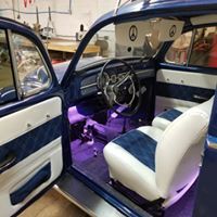 Blue and White Car Seats — AAA Quality Upholstery And Trim, LLC