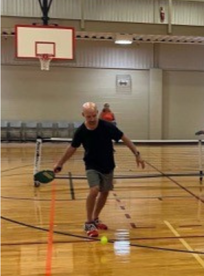 Man playing pickleball