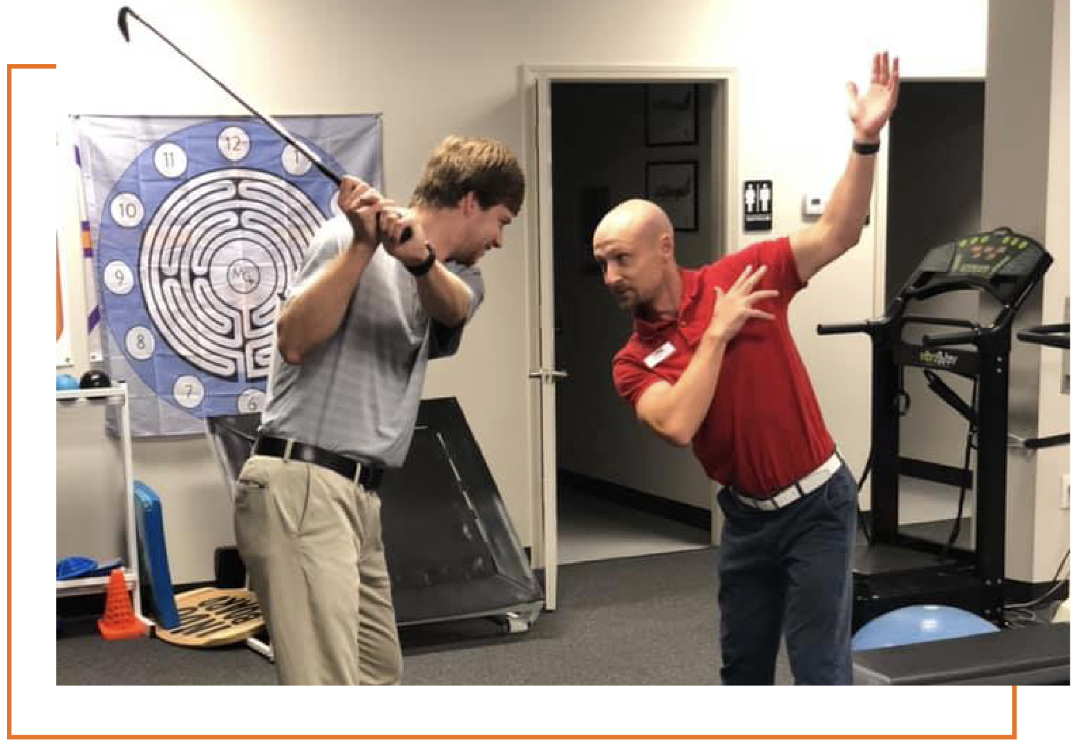 patient doing  the TPI Golf swing analysis in atlanta metro area