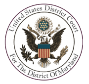 Seal of the U.S. District Court for the District of Maryland, featuring the Great Seal of the United States.