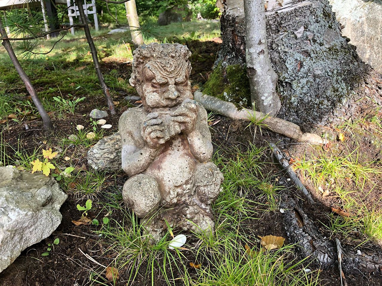 statue in the grass