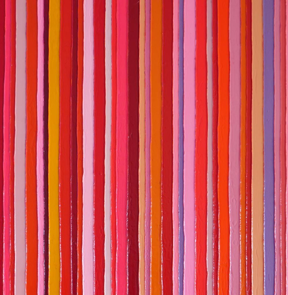 compositie in rood - detail van schilderij van Jo & Josie, verfding.nl