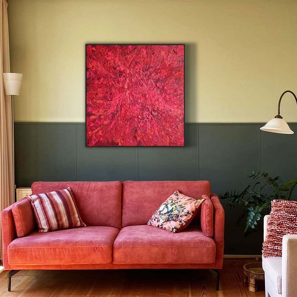 compositie rood 3 - schilderij van Jo & Josie, verfding.nl