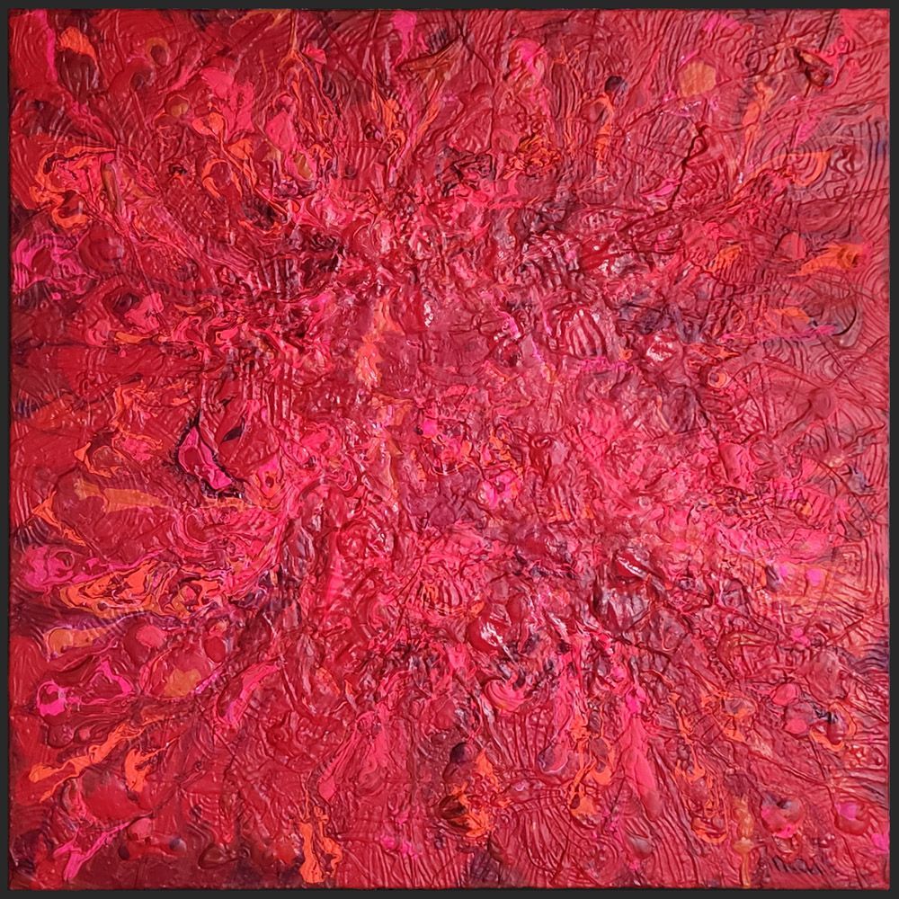 compositie rood 3 - schilderij van Jo & Josie, verfding.nl