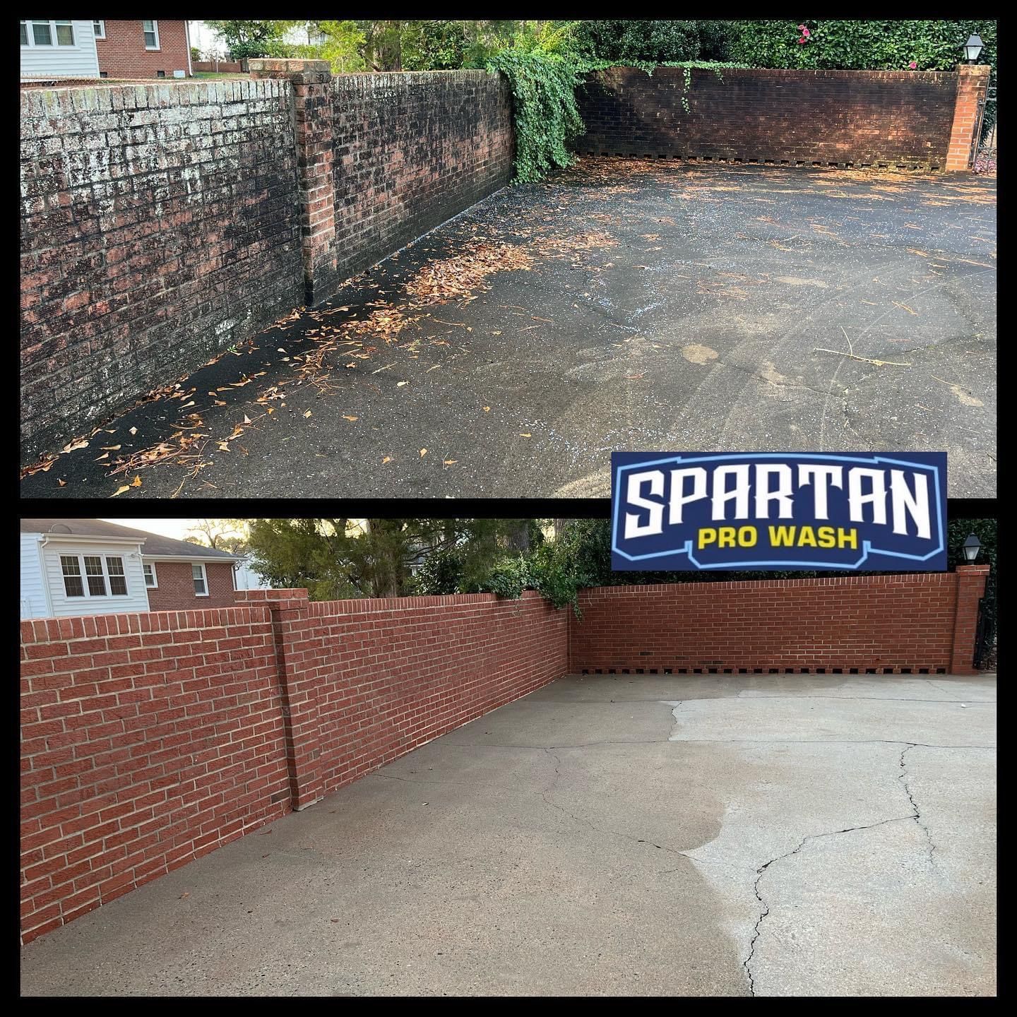 A before and after photo of a spartan pro wash