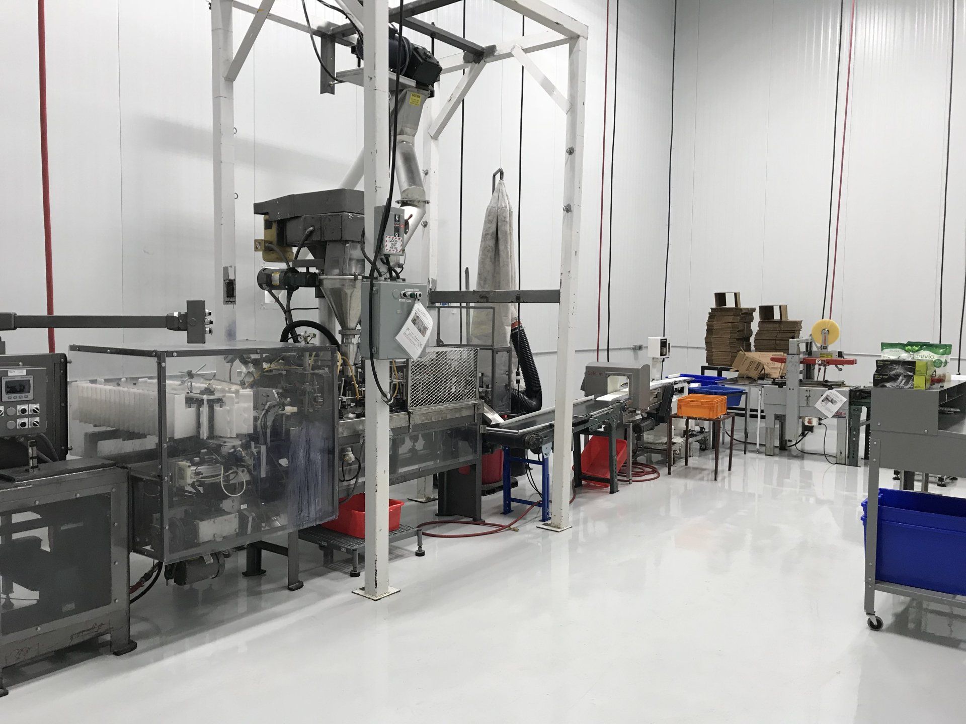 A clean room with a lot of machinery in it.