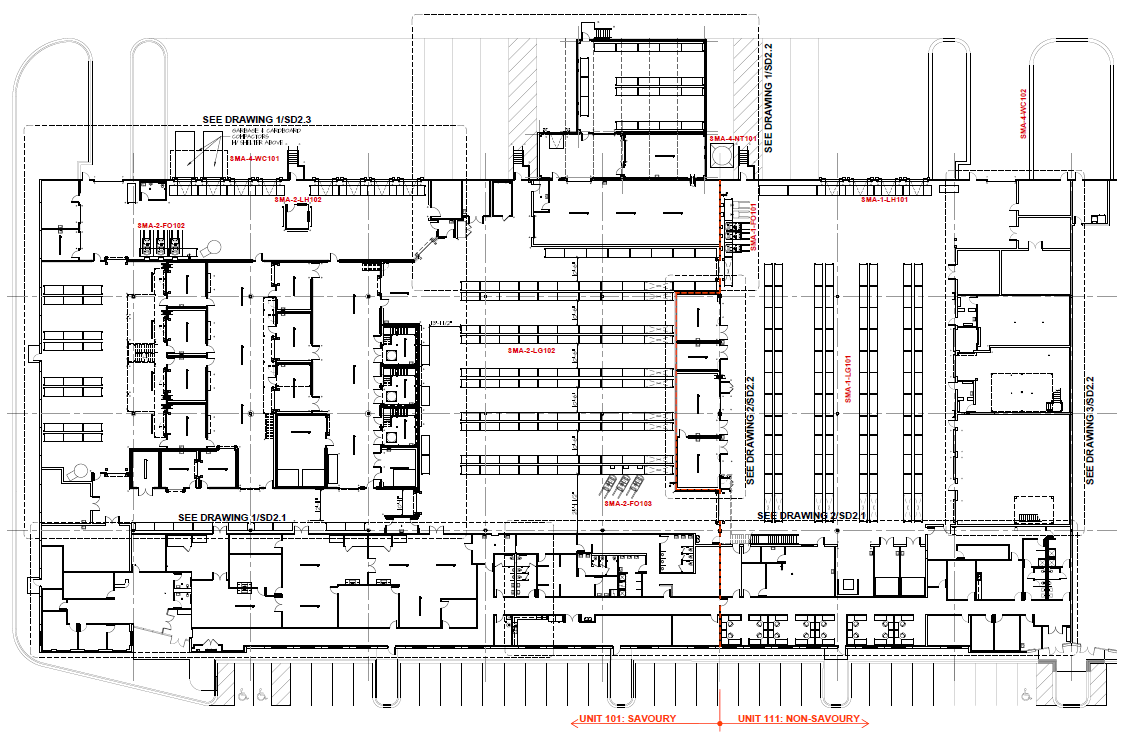 A black and white floor plan of a building.