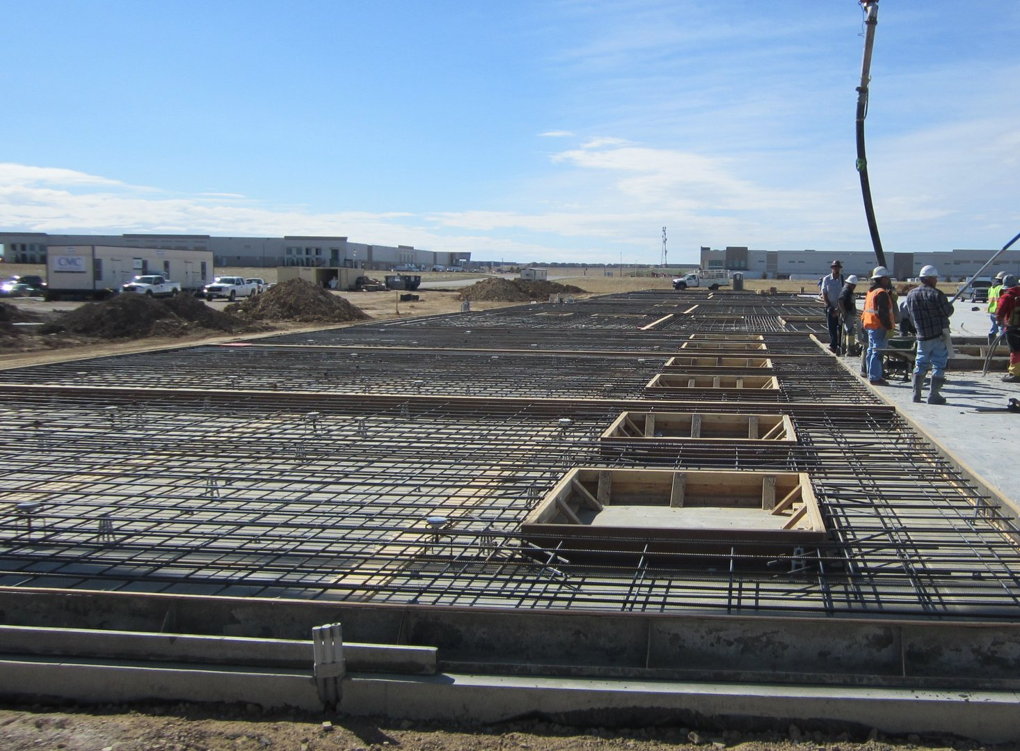 A group of people are working on a construction site