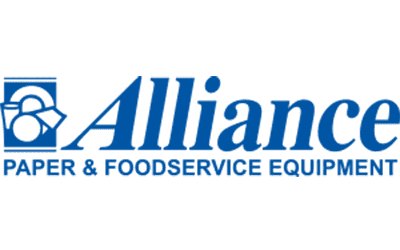 The logo for alliance paper and foodservice equipment