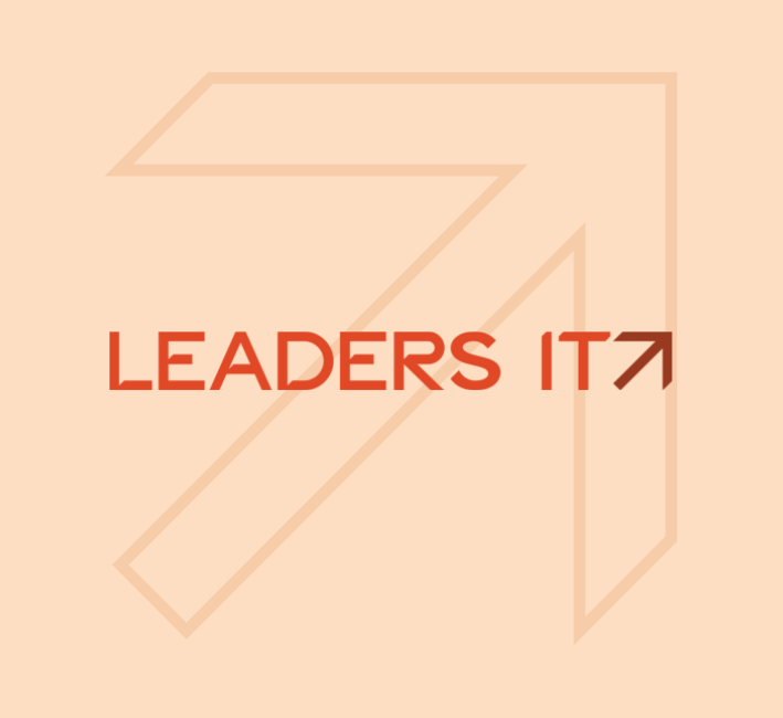 A logo for leaders ita with an arrow pointing up