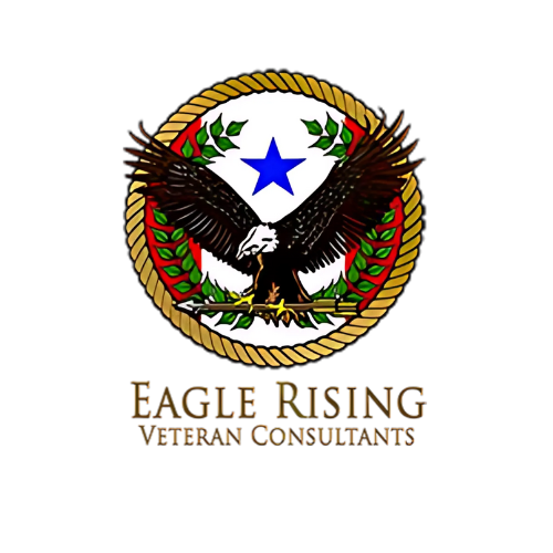 Eagle rising veteran consultants logo with an eagle and a star