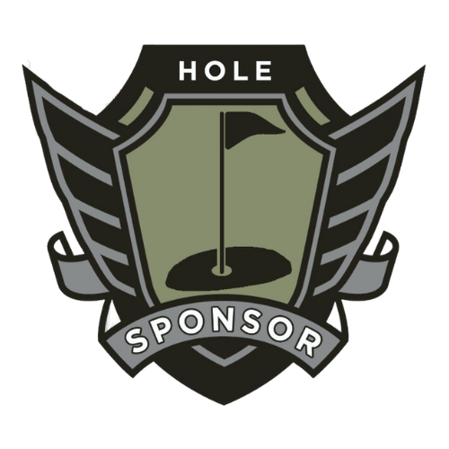 A logo for a sponsor of a golf course