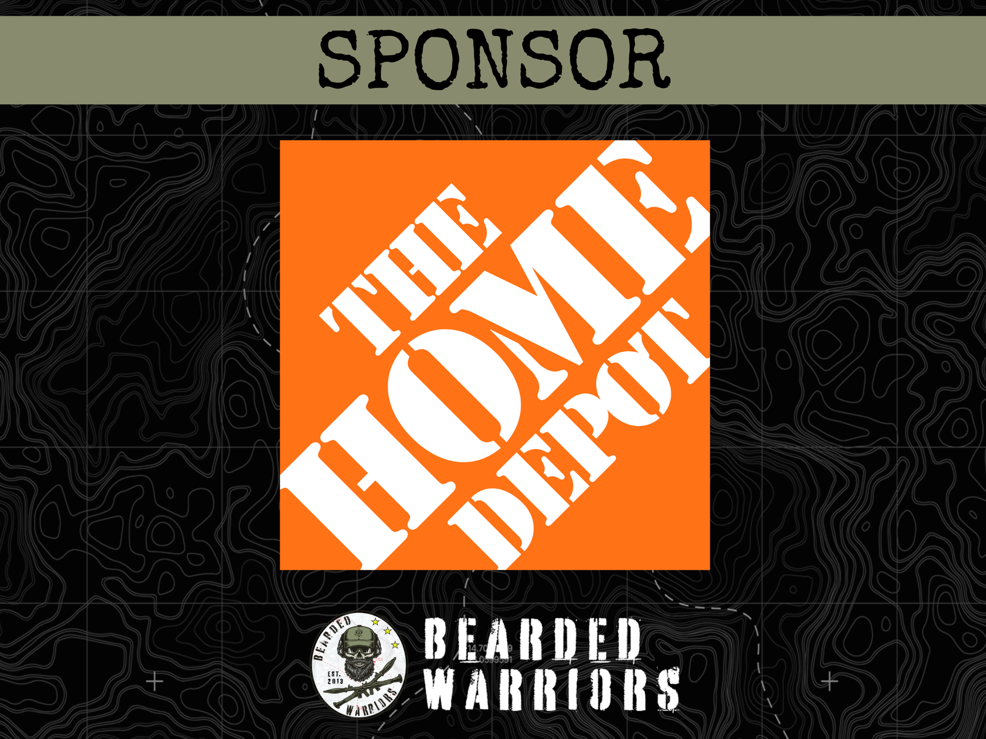 Home Depot logo sponsored by Bearded Warriors