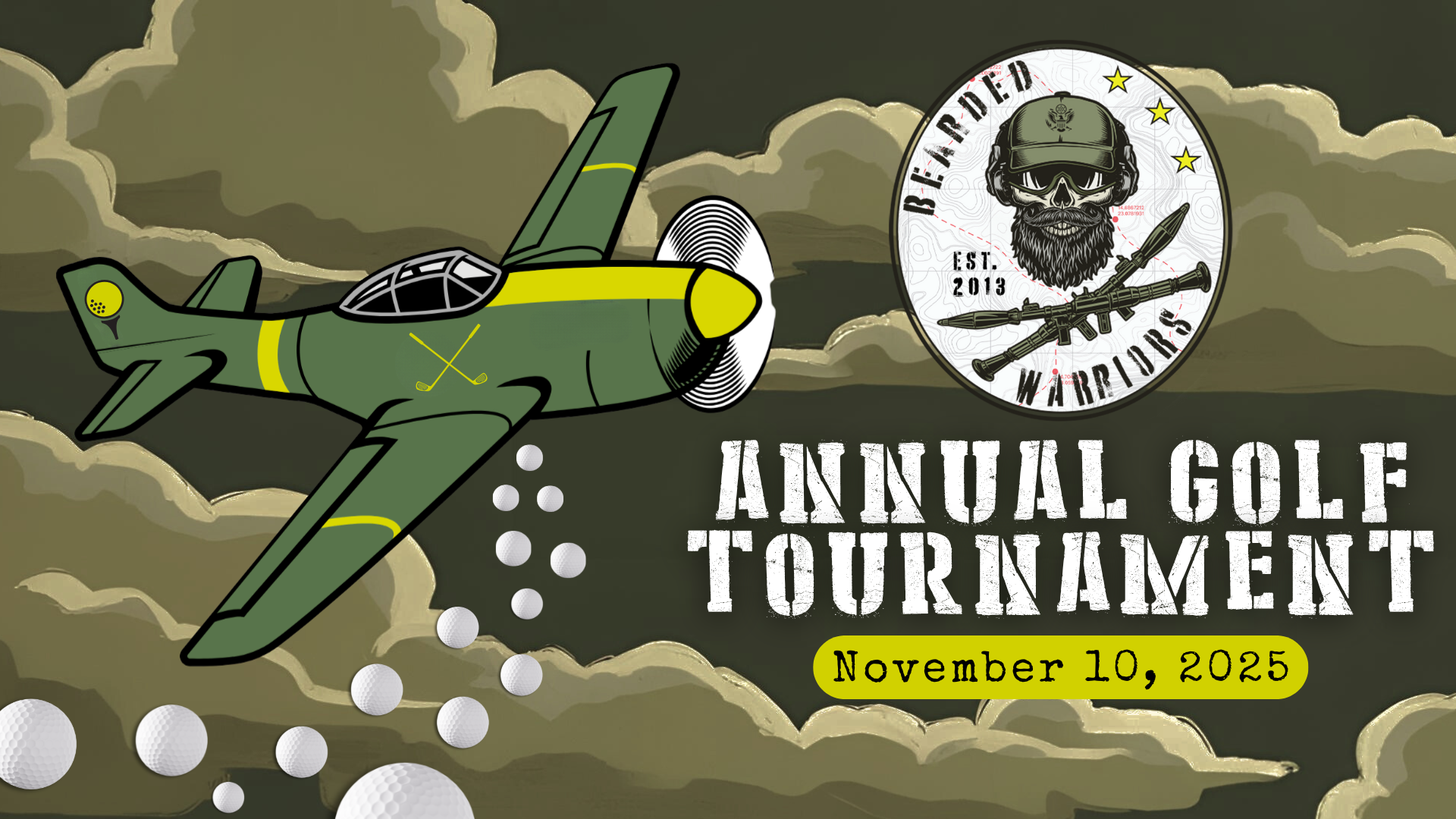 A poster for the 2025 charity golf tournament