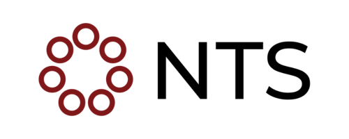 The logo for nts is a circle with circles around it.