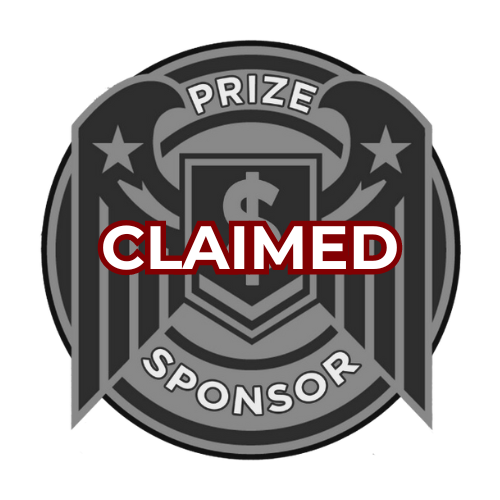 A prize claimed sponsor logo with a dollar sign on it.