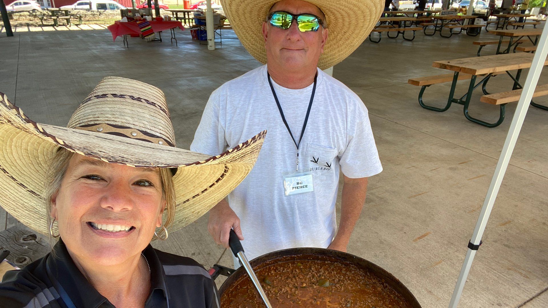 BG and Judy pierce at a community event