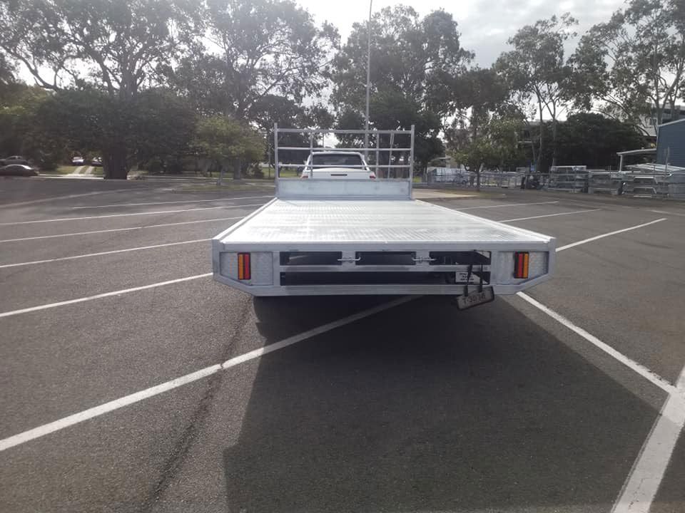 Back View of a Flatbed Trailer — Drop Deck Trailers In Gympie QLD