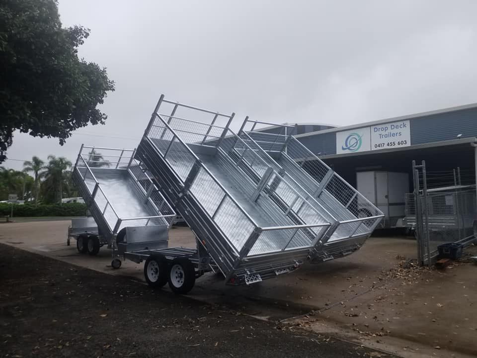 Box Trailers Parked Out side the Shop — Drop Deck Trailers In Gympie QLD