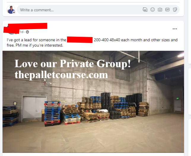 A facebook post that says love our private group