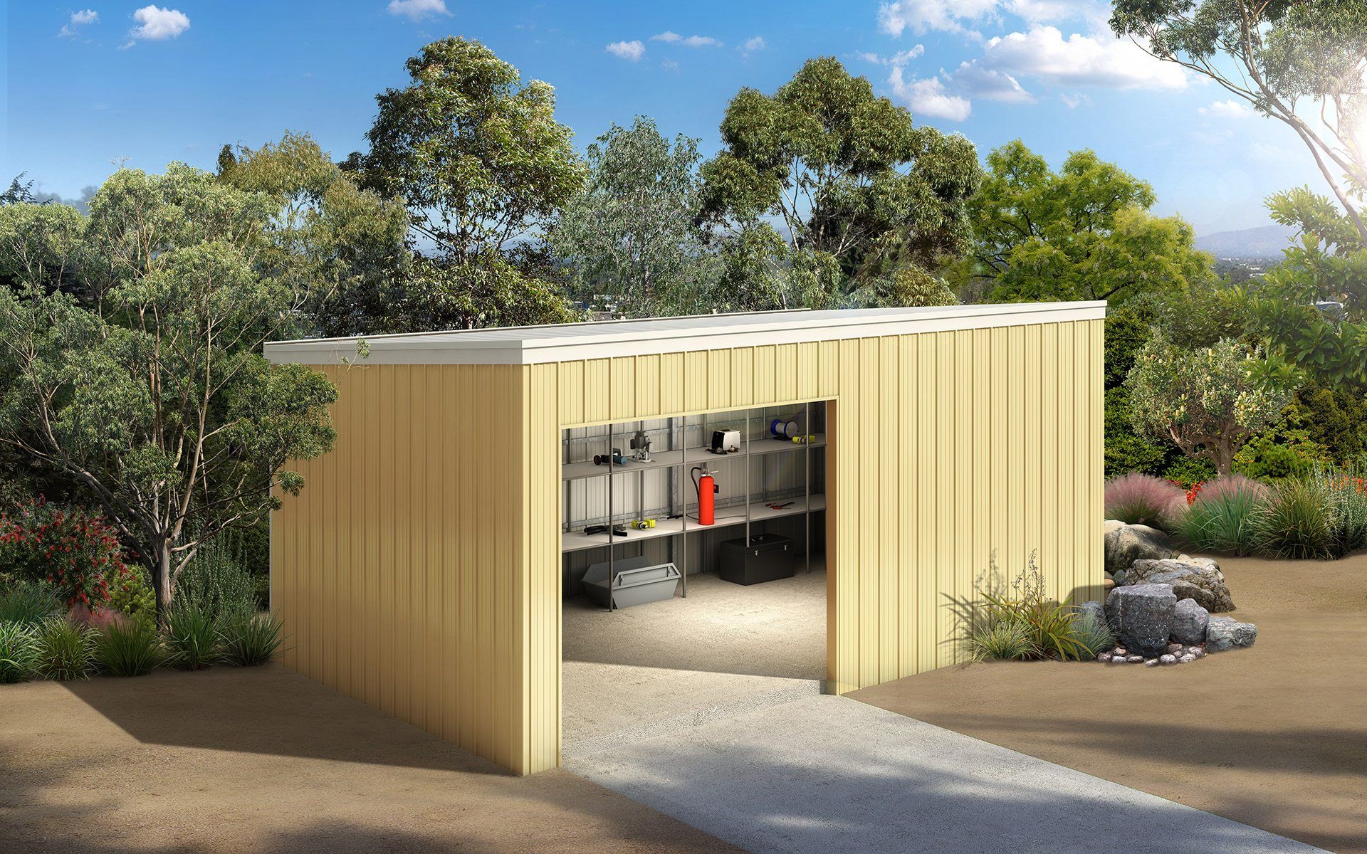 Our Skillion Garages — Albury, NSW, Wodonga, VIC — All Mod Steel Buildings