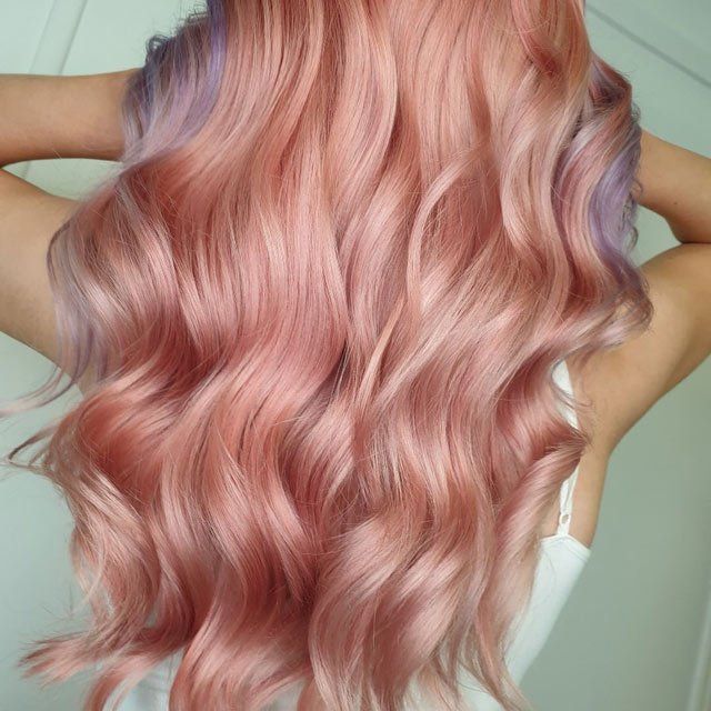 Blow dry pink hair