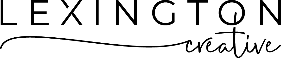 A black and white logo for lexington creative.