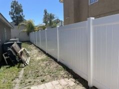 White Vinyl Fence — Nuevo, CA — Golden West Fence