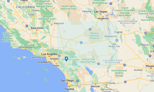 Map — Nuevo, CA — Golden West Fence