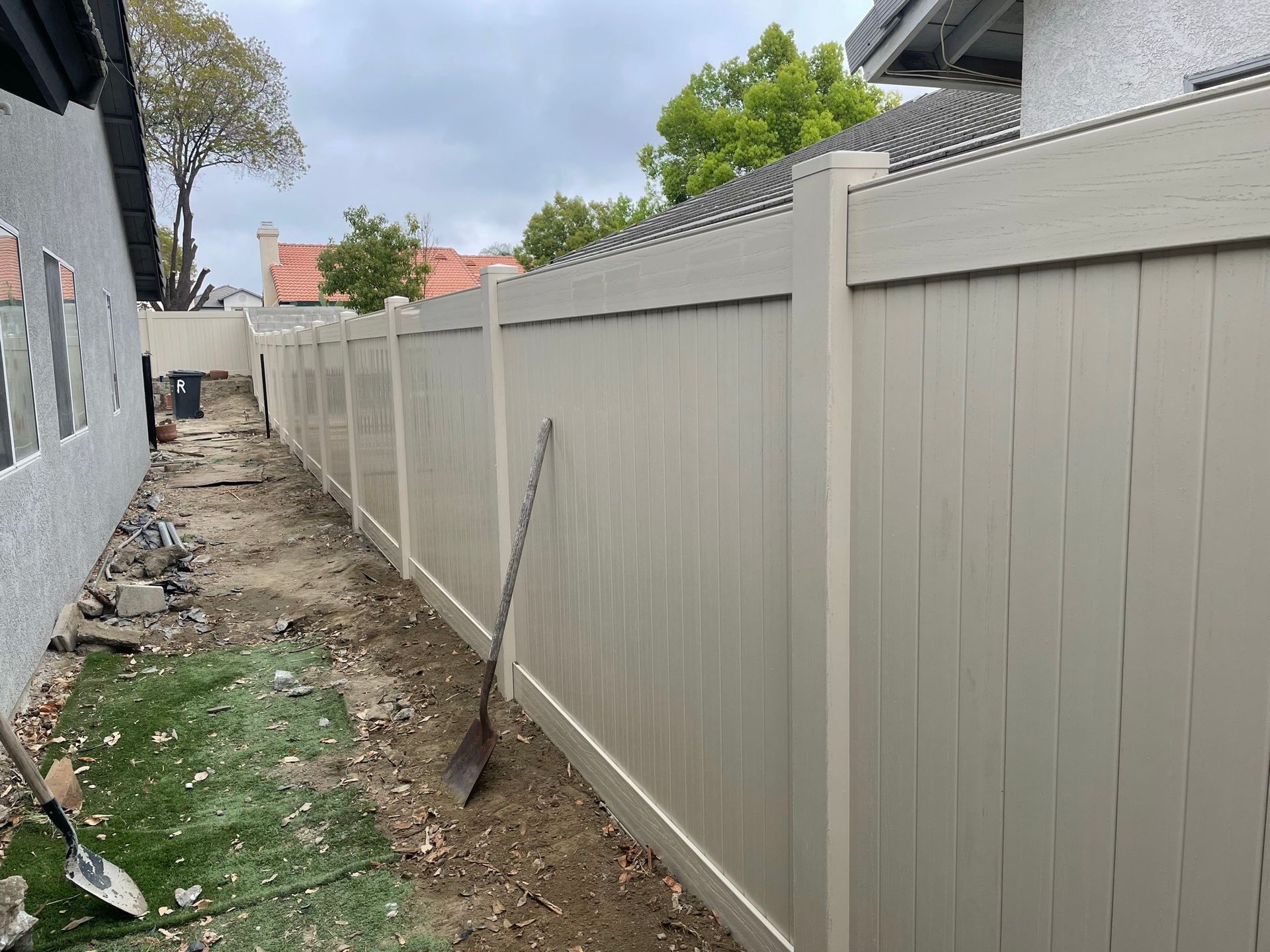 White Fence with A Shovel on The Side — Nuevo, CA — Golden West Fence