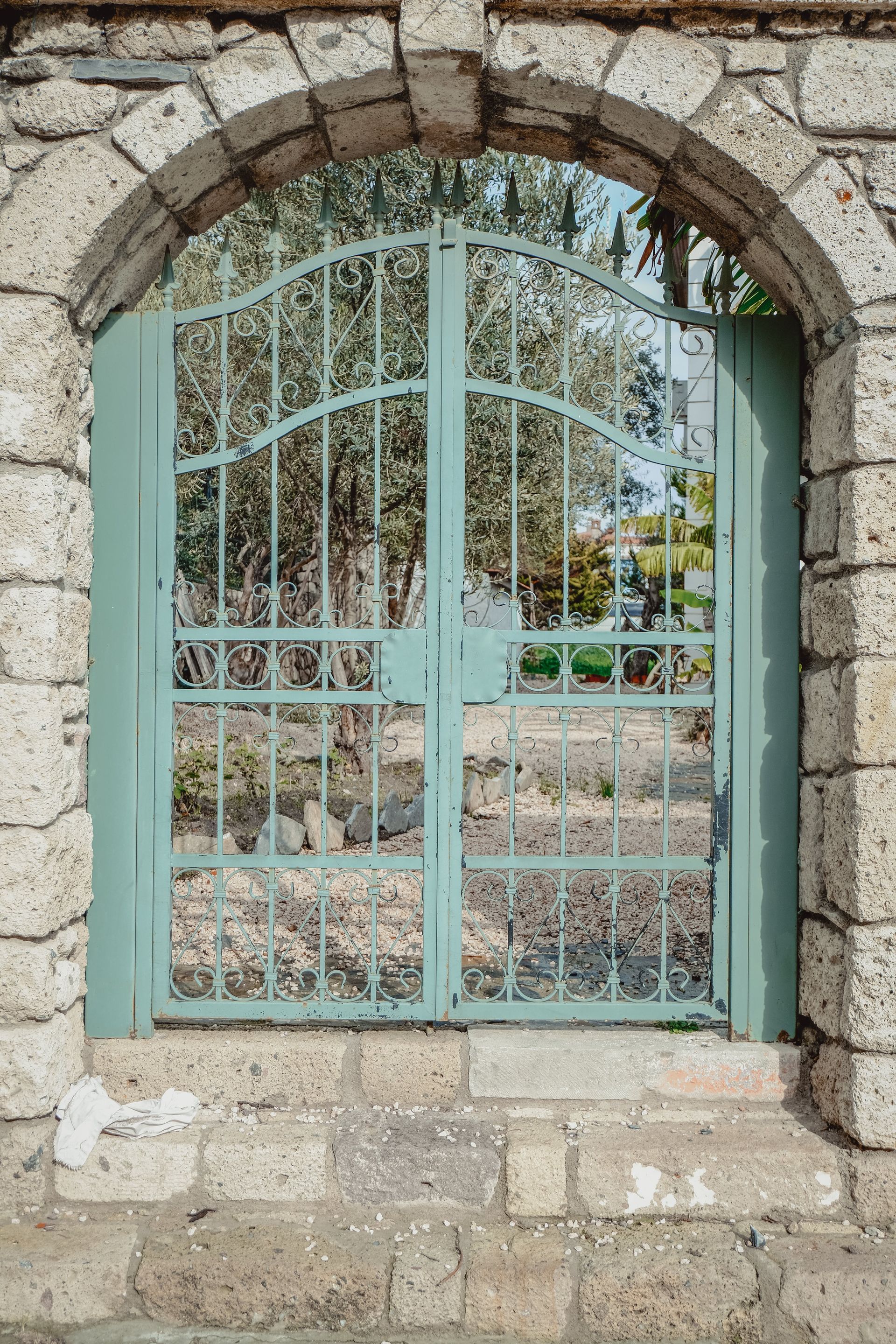 A Blue Motorcycle Is Stuck in A Metal Fence — Nuevo, CA — Golden West Fence