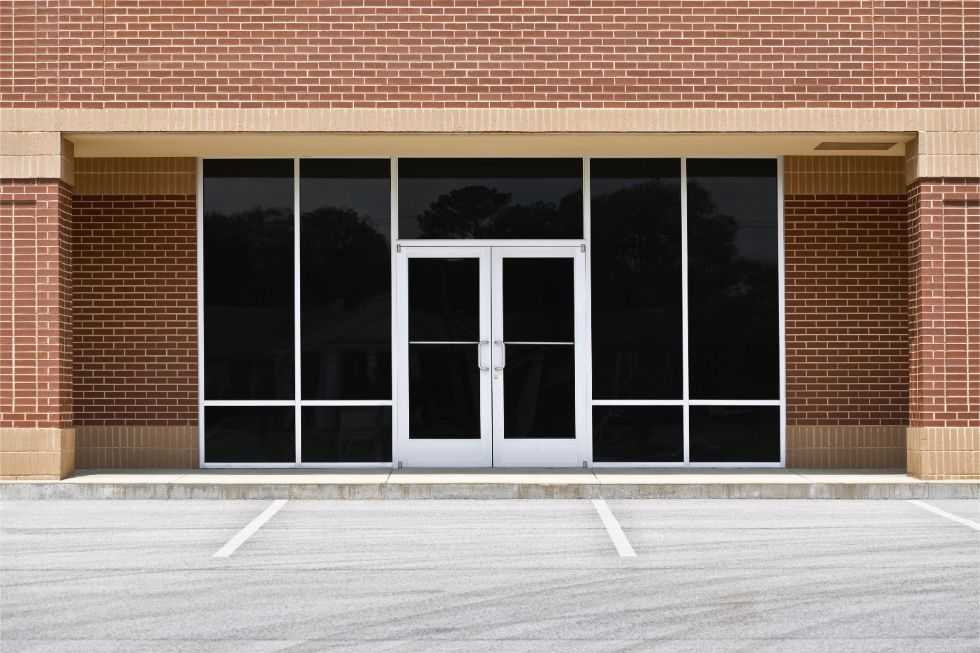 Glass window and doors at commercial building