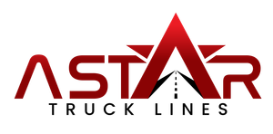 The logo for astar truck lines is red and black