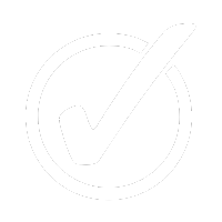 White check mark inside a dotted circle, indicating a selection or completion.
