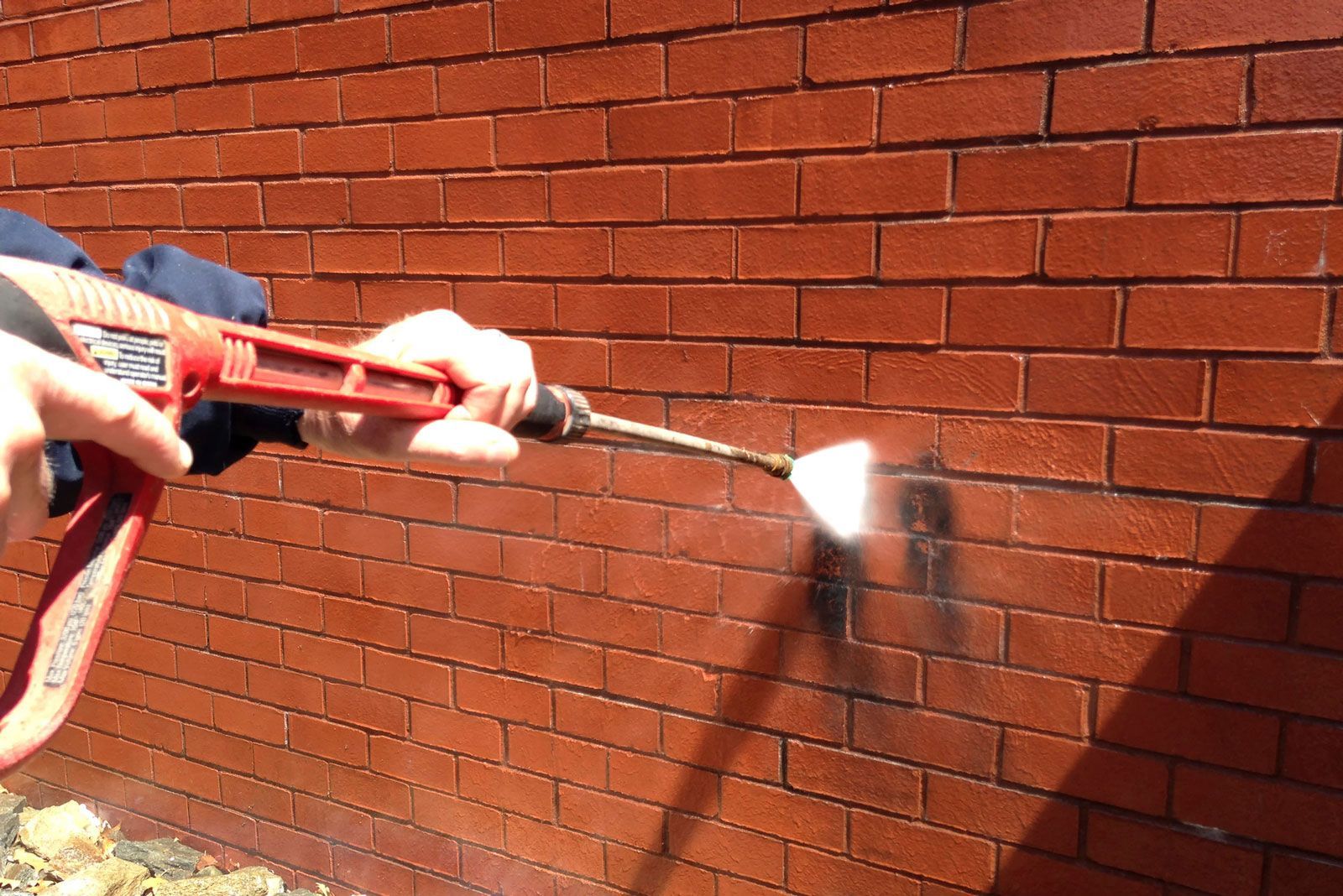 Power Pressure Washing Of A Brick Wall — Indianapolis, IN — Davidson Handyman Services LLC