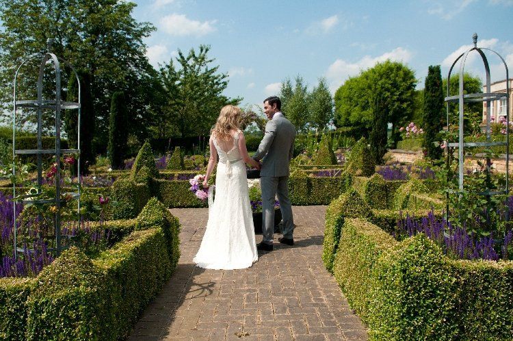 Ladywood Estate English Wedding Bride & Groom In Garden Image
