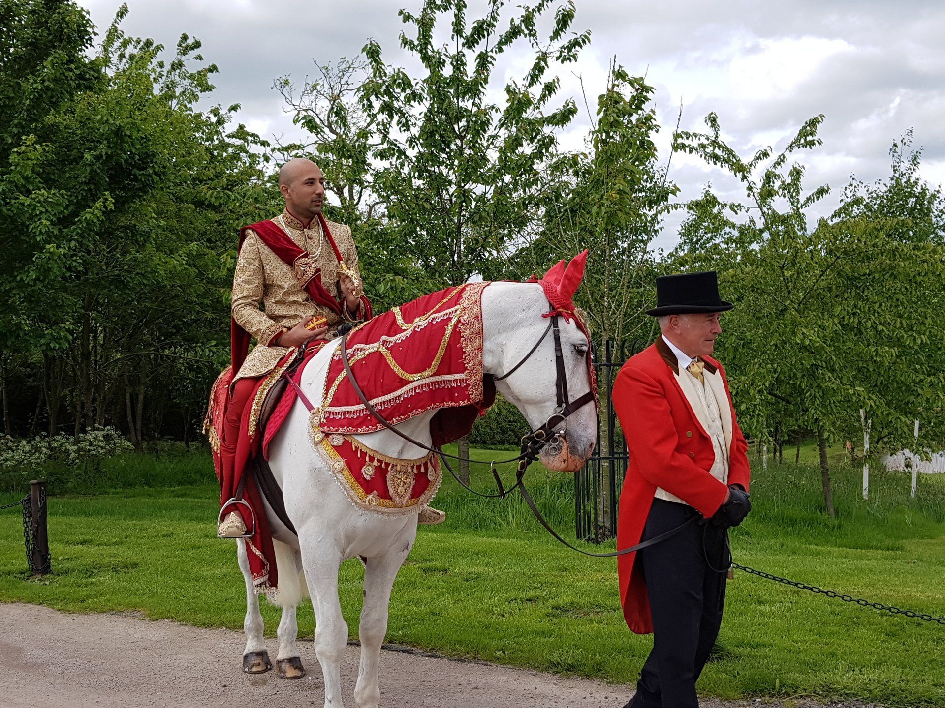 Ladywood Estate Asian Wedding Groom on Horse