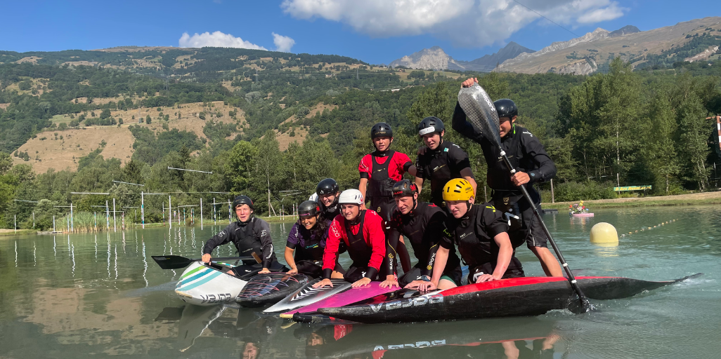 Canoe Wales Canoe Slalom Team doing some Team Building in Bourg St Maurice