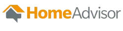 HomeAdvisor logo: A house icon with text 