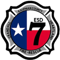 A logo for Kaufman county esd 7 fire rescue
