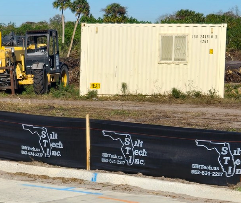 Silt Fence with Wood Stakes