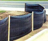 Silt Fence with Wood Stakes