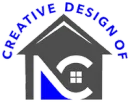 A logo for a company called Creative Design of a House.