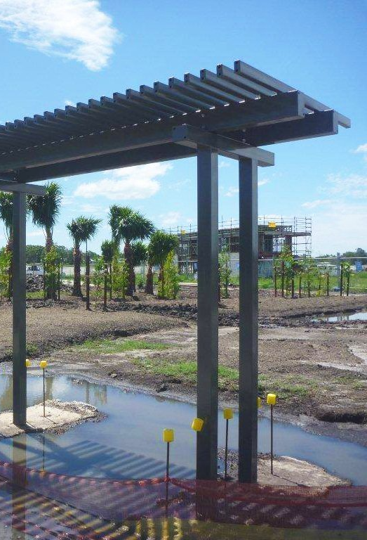 commercial steel structure installed in council park on the sunshine coast