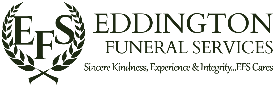Logo for Eddington Funeral Services. Features "EFS" letters within a wreath, text: "Eddington Funeral Services".