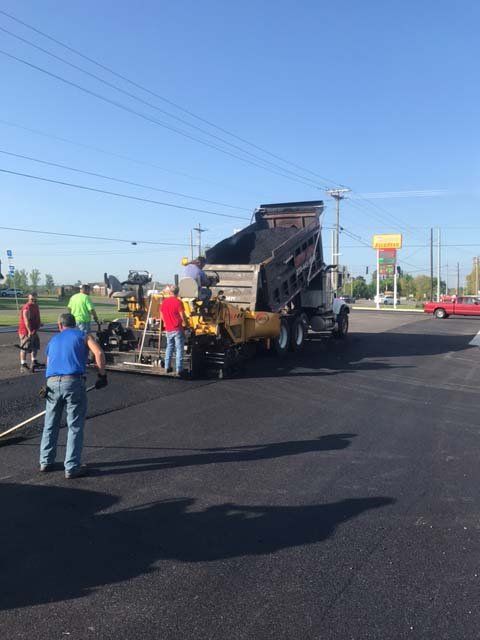 Gallery Parking Lot Paving — Company Truck and Workers in Paducah, KY