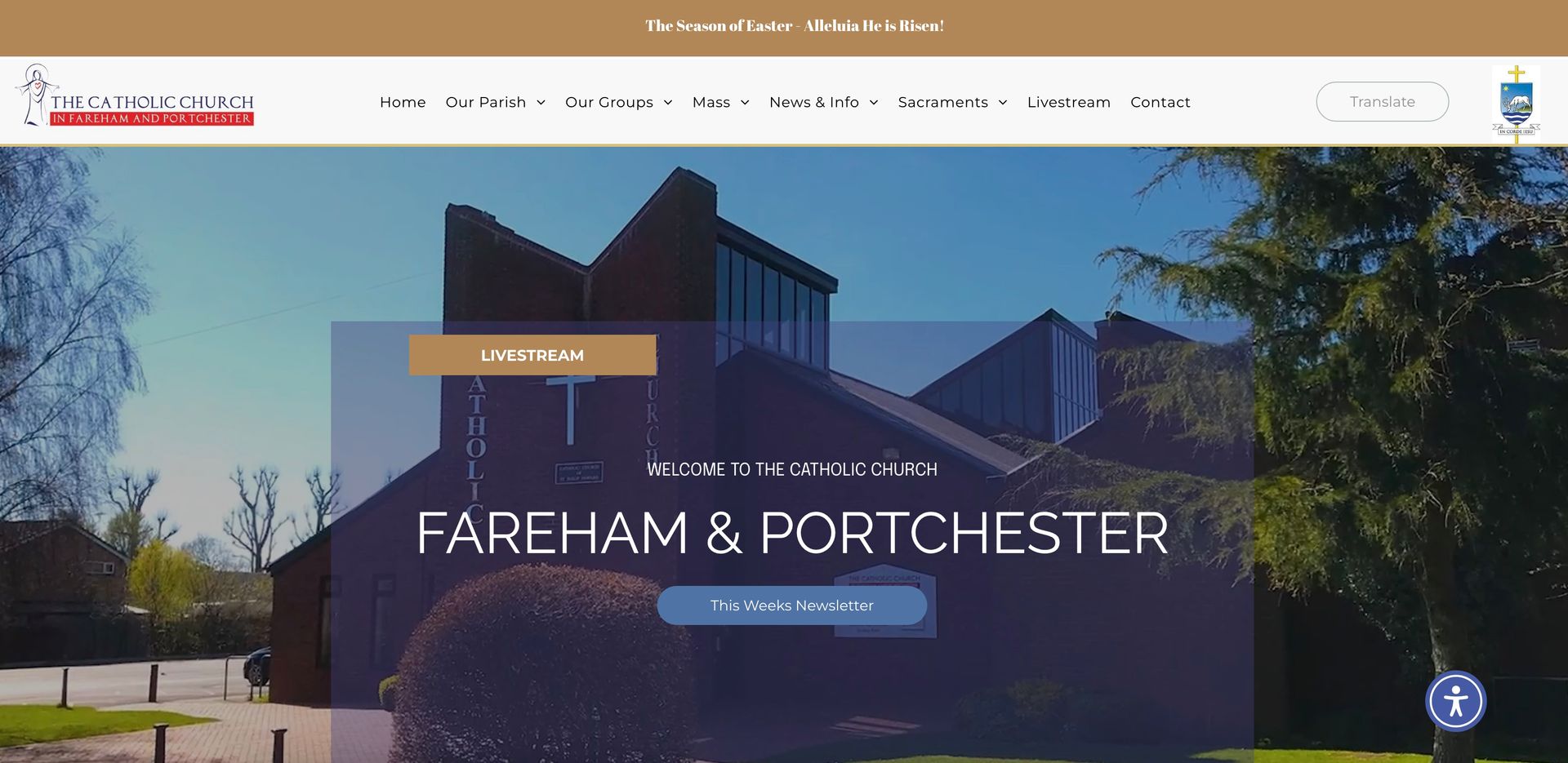 A screenshot of the website for fareham & portchester